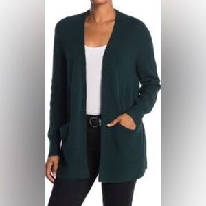 Madewell - Forest Green Long Sleeve With Pockets Long Open Cardigan Size Medium